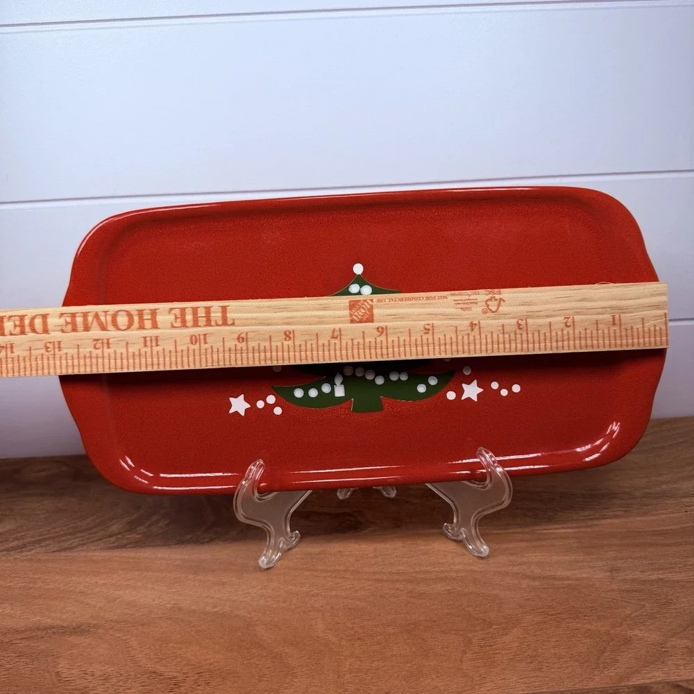 Vintage Waechtersbach Christmas Tree Retangular Red Serving Cookie Tray 13